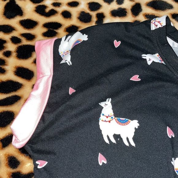 •DG DREAM GIRL• llama blouse tie know front, pink sleeves . Size 14/16 - Picture 4 of 5